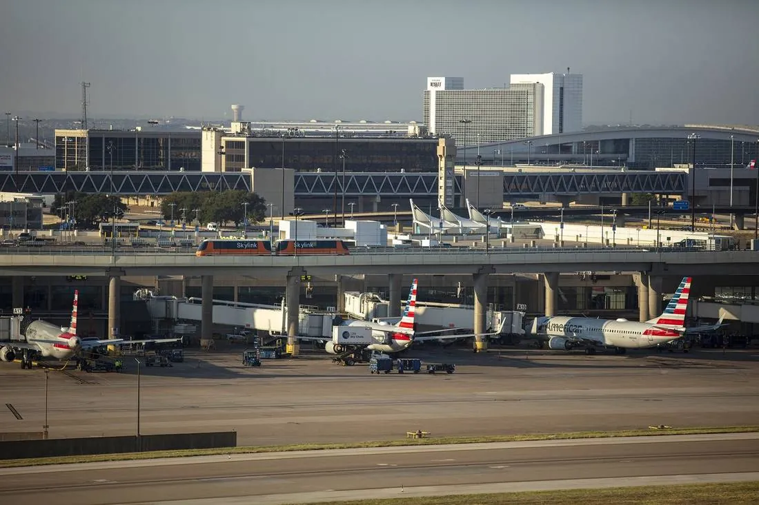 DFW International Airport terminals and Skylink train served by our airport transfers