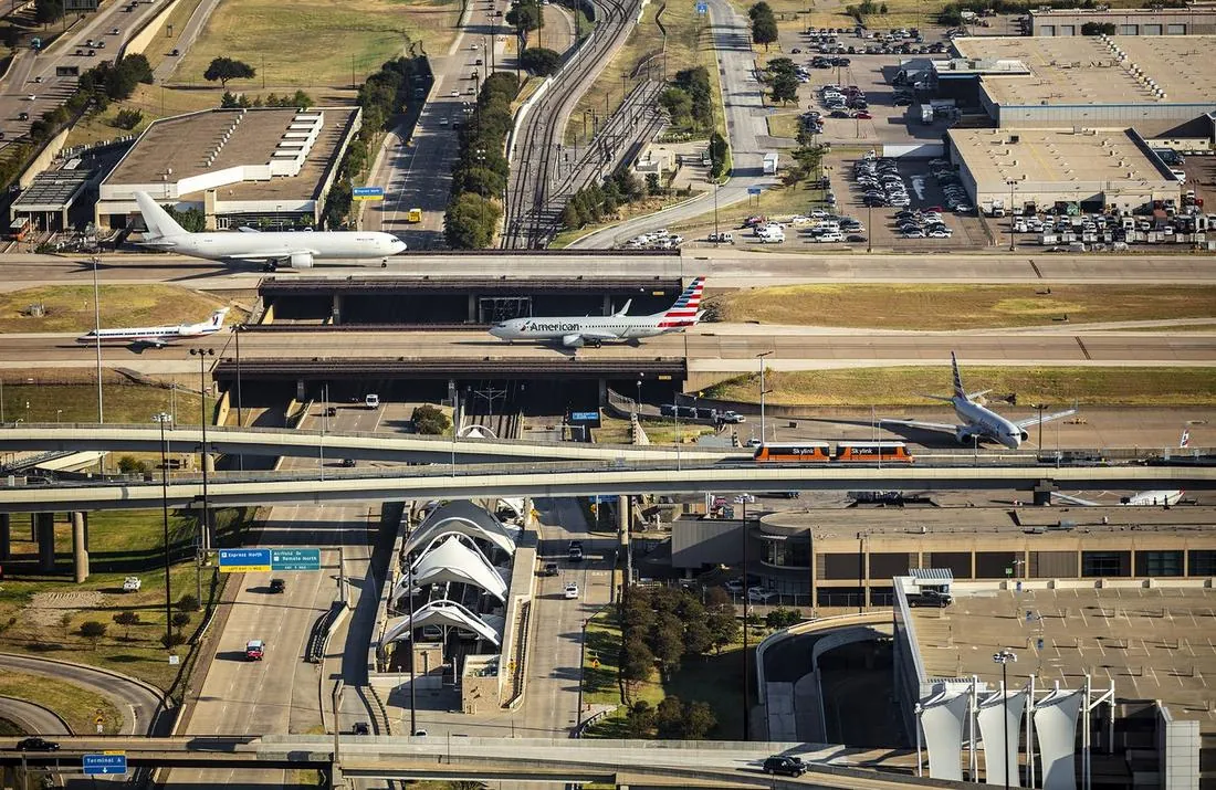 Aerial view of DFW International Airport